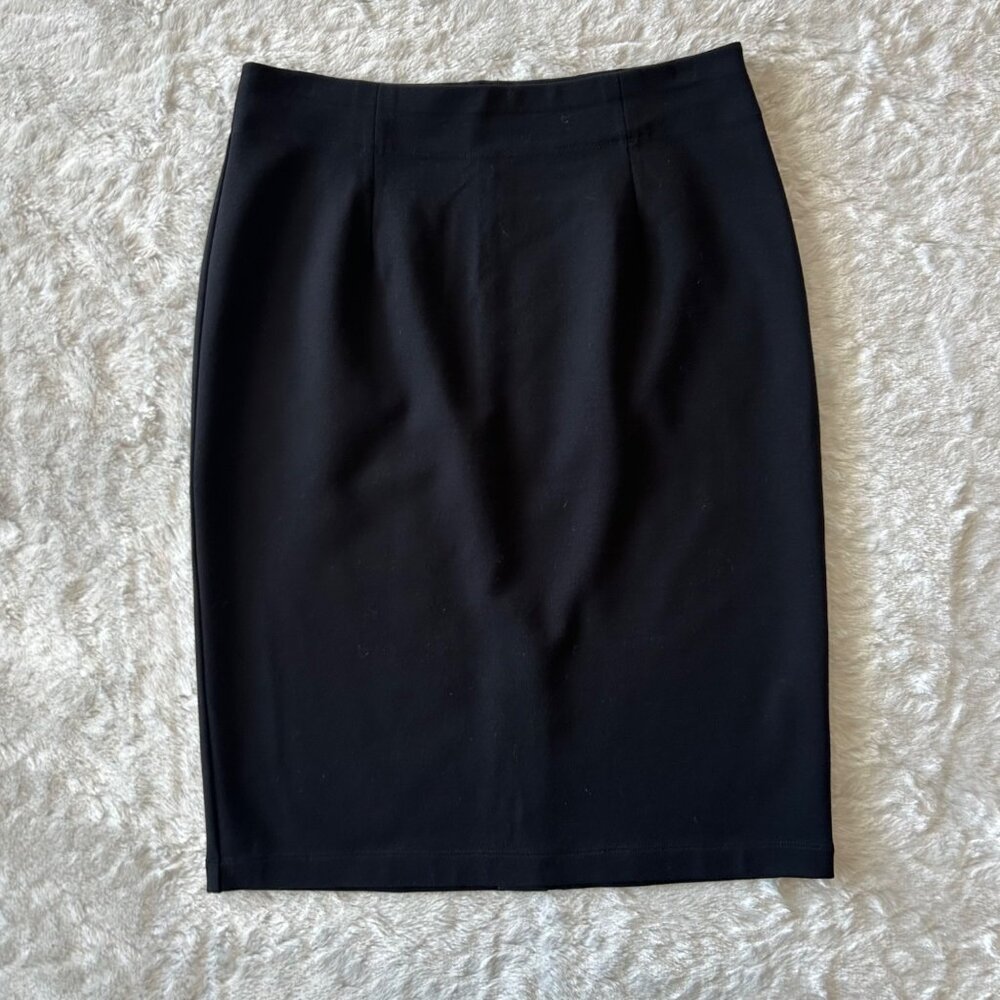 Eileen Fisher Black Stretch Knit Pencil Skirt Classic Business Casual - S